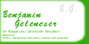 benjamin gelencser business card