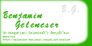 benjamin gelencser business card